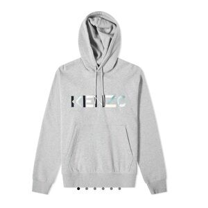 KENZO 3D LOGO MULTICOLOR  HOODIE 
PEARL GREY